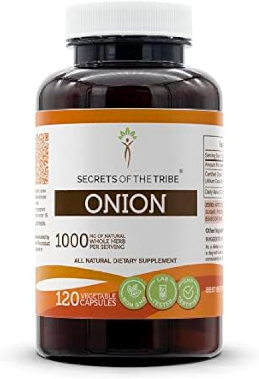 Onion (Allium Cepa) Dried Bulb Capsules - 1000 mg, 120 Count by Secrets of the Tribe