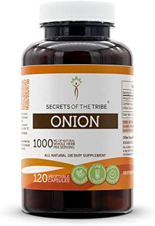 Onion (Allium Cepa) Dried Bulb Capsules - 1000 mg, 120 Count by Secrets of the Tribe