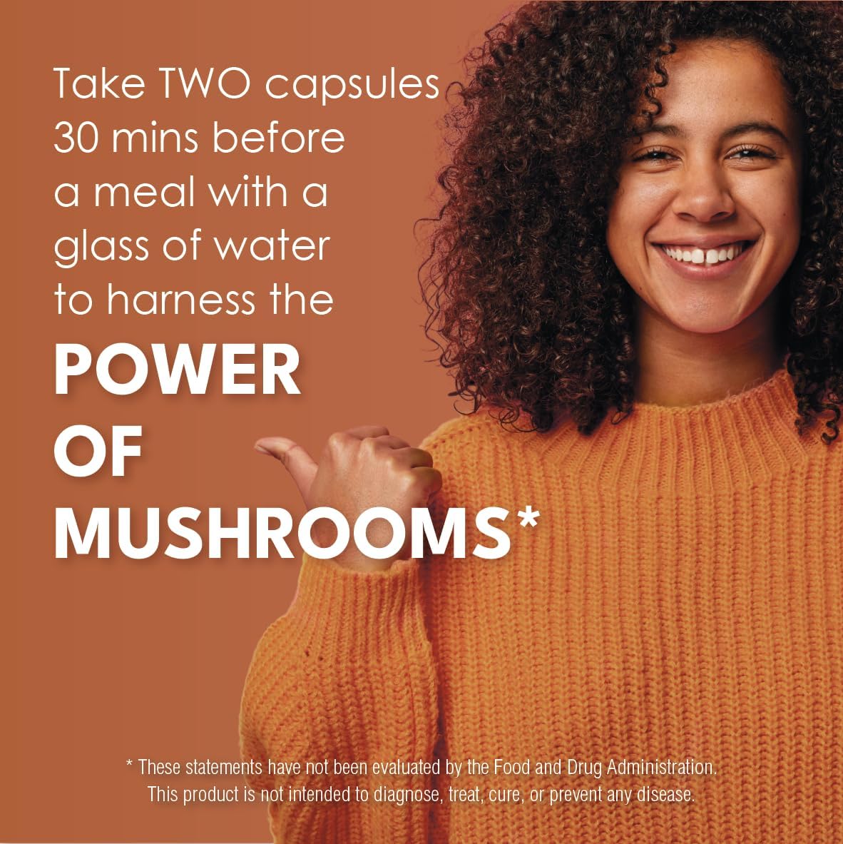 ONLA Vegan Mushroom Supplement - Immune Support & Brain Boost - Lions Mane, Reishi, Cordyceps, Shiitake Capsules (60 ct)