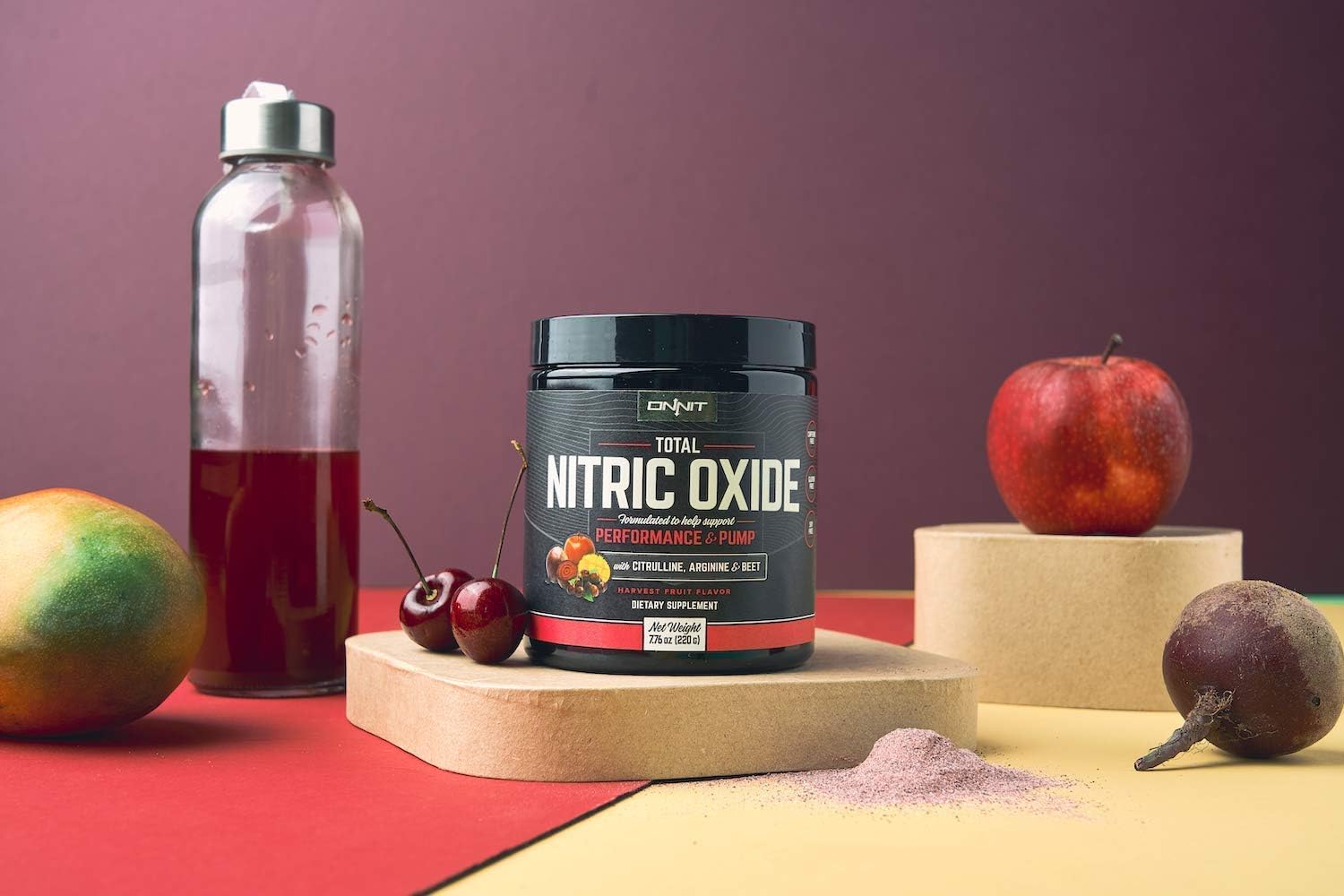 ONNIT Nootropic & Preworkout Stack - Alpha Brain (90ct) & Total Nitric Oxide (Harvest Fruit)