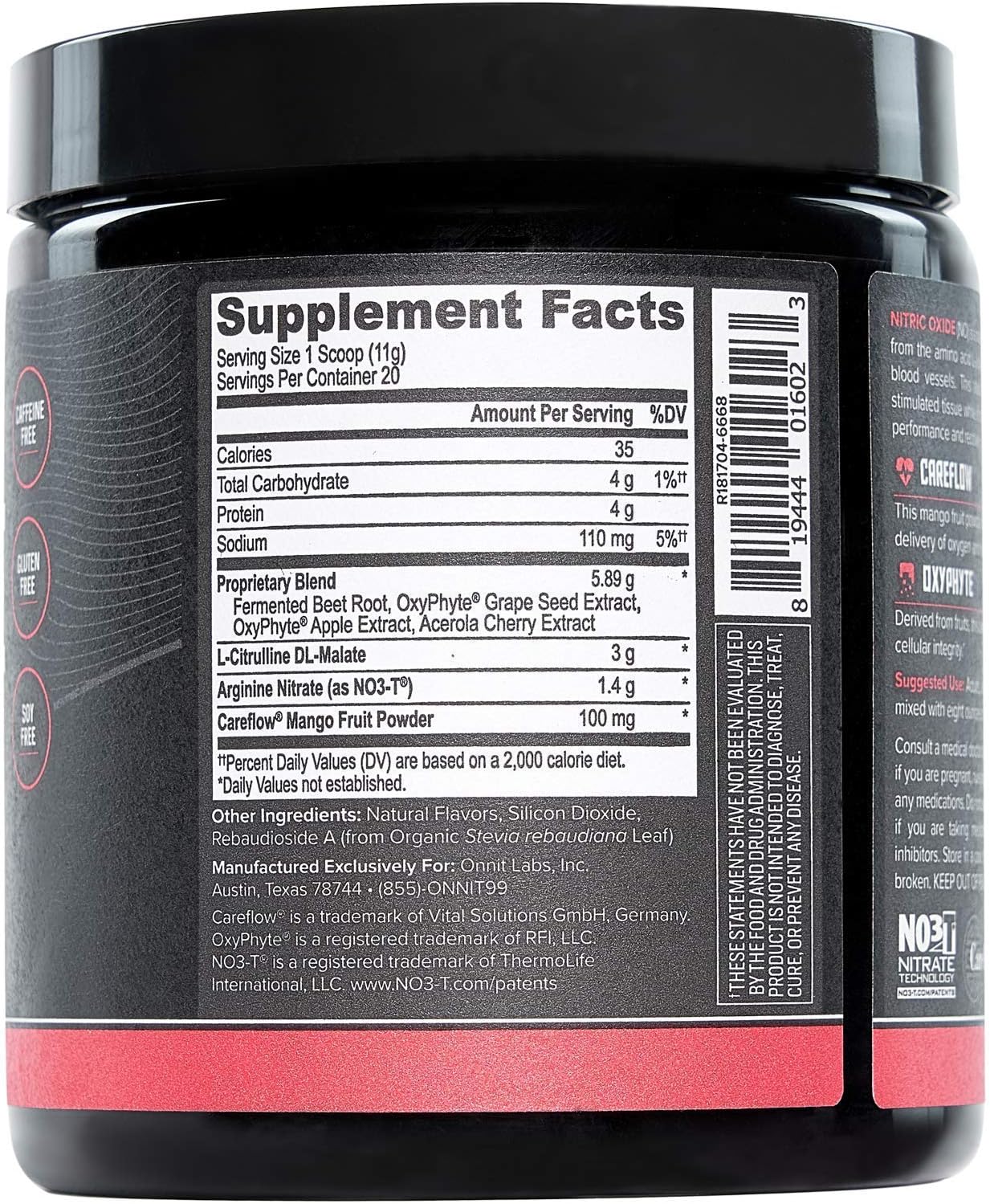 ONNIT Nootropic & Preworkout Stack - Alpha Brain (90ct) & Total Nitric Oxide (Harvest Fruit)