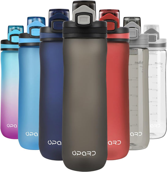 Opard 20 oz Sports Water Bottle - BPA Free Tritan Plastic, Leak Proof Flip Top Lid