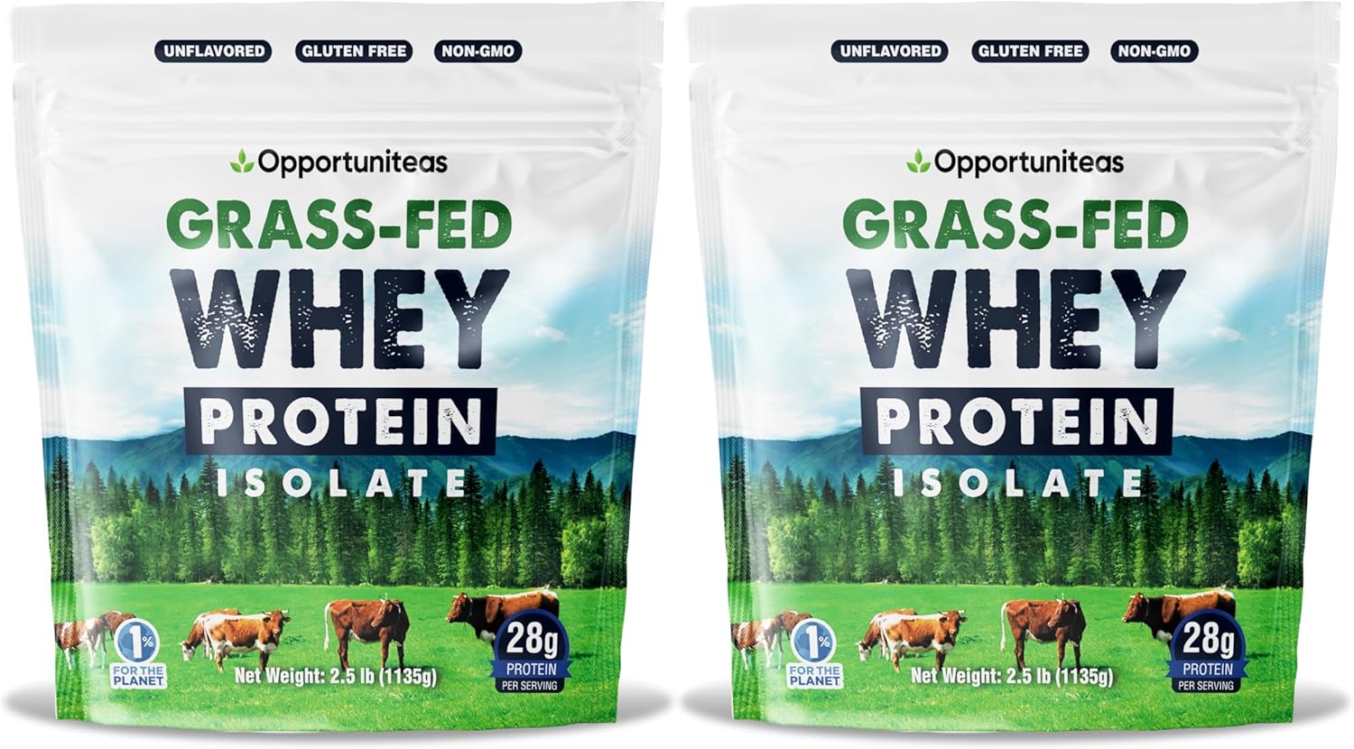 Opportuniteas Grass Fed Whey Isolate Protein Powder - 28g Unflavored Protein, No Artificial Sweeteners, Hormone-Free Cows, Non GMO - 5lb - BoostGo Australia