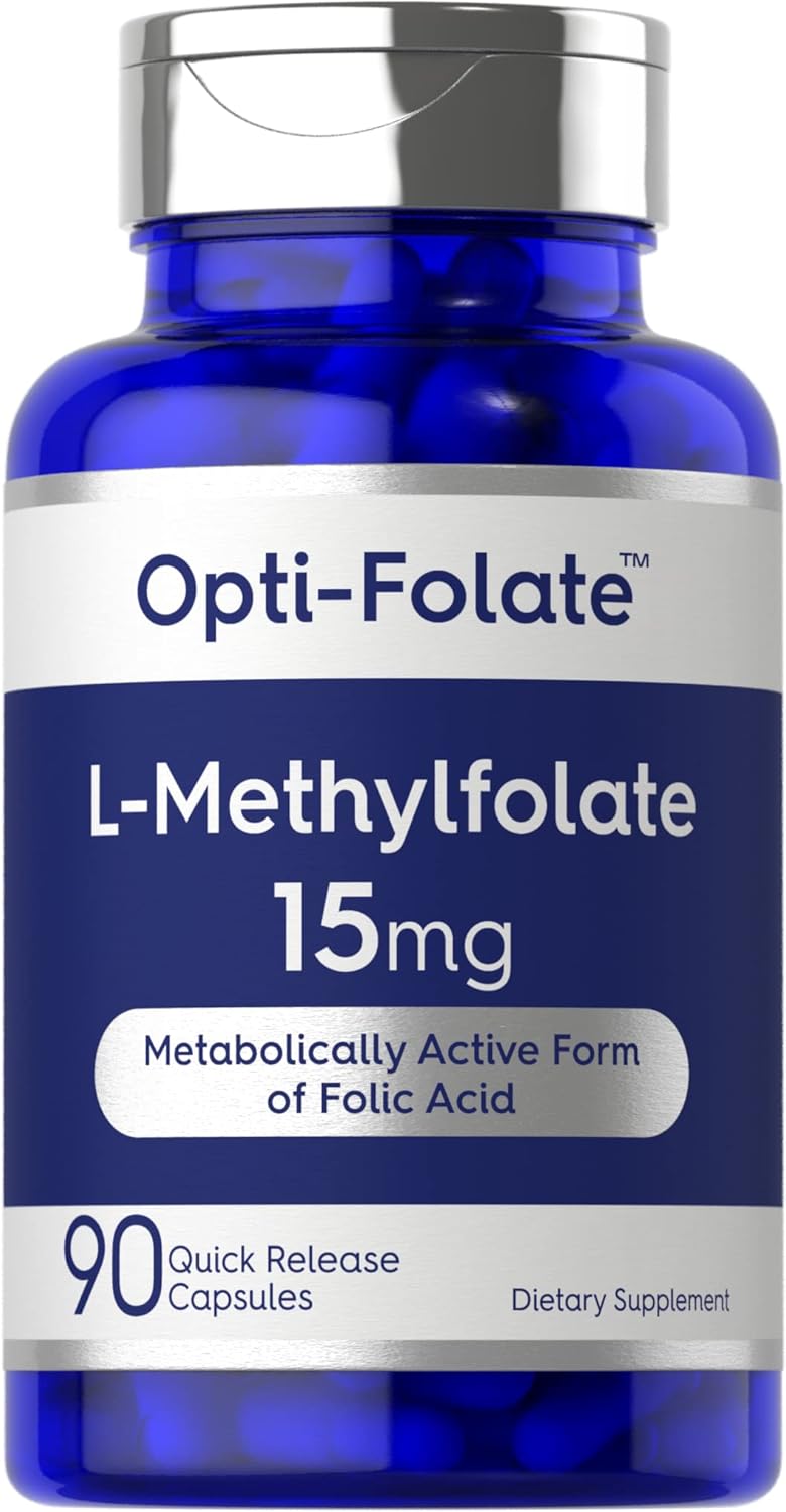 Opti-Folate Methylfolate 15mg | 90 Capsules | Max Strength | Activated & Optimized | Non-GMO, Gluten-Free | Methyl Folate, 5-MTHF