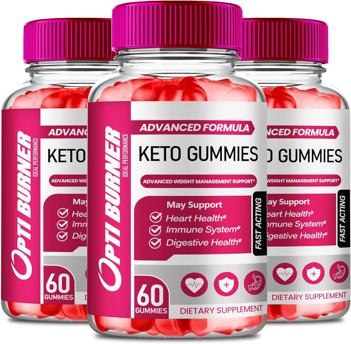 Optiburner Keto ACV Gummies - Maximum Strength 1000MG, All Natural Apple Cider Vinegar with Vitamin B12 & Pomegranate - 3 Pack Reviews