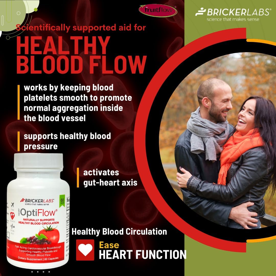 OptiFlow Blood Circulation Vitamins with FruitFlow and resVida for Healthy Blood Flow - 30 Capsules