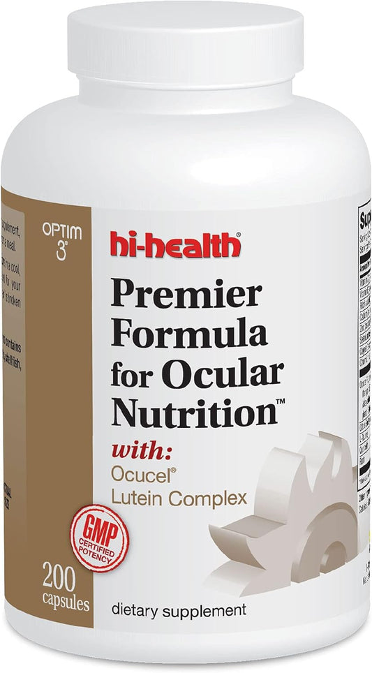 Optim 3 Hi-Health, Premier Formula for Ocular Nutrition, 200 Capsules, The Original Paul Harvey Eye Vitamin for Healthy Vision