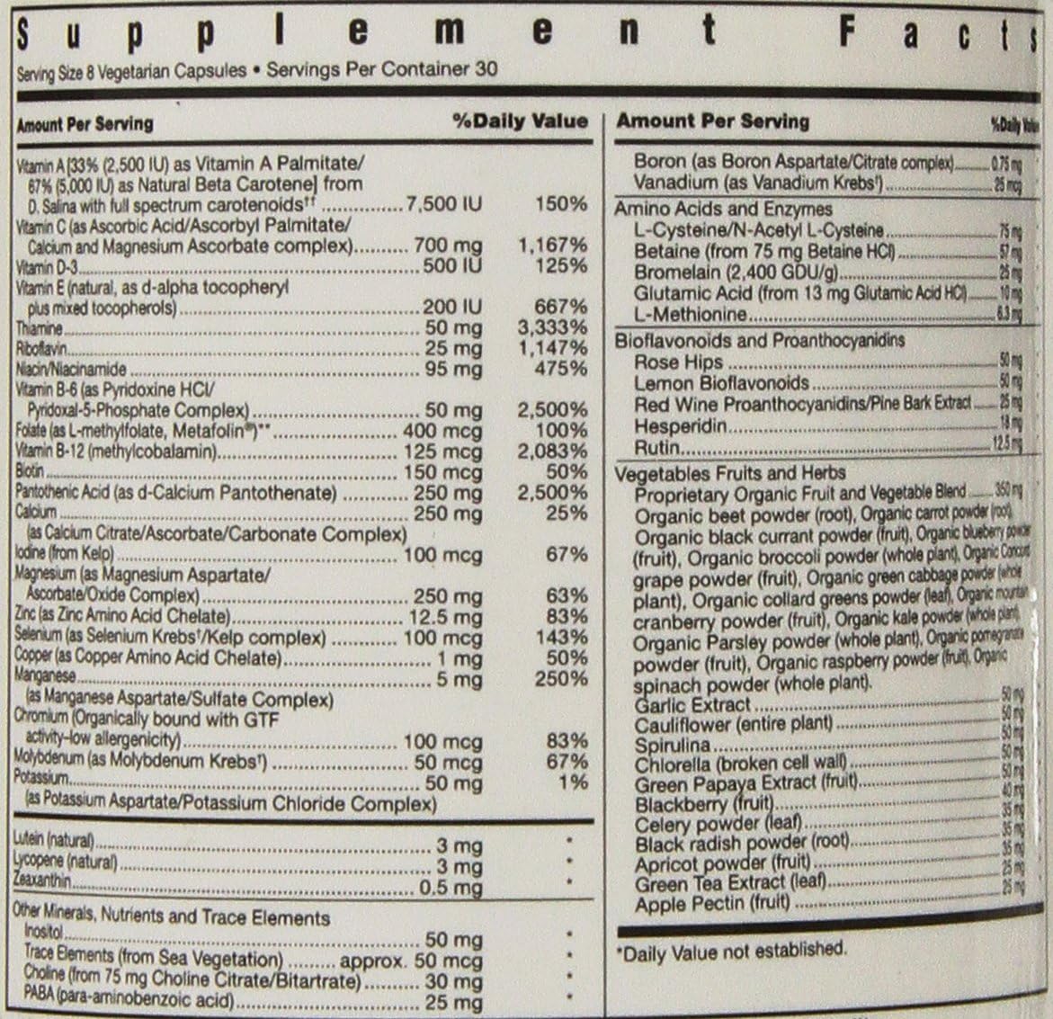 Optimal Multivitamin Supplement for Men and Women | 240 Capsules | Daily Multivitamin for Health Maintenance