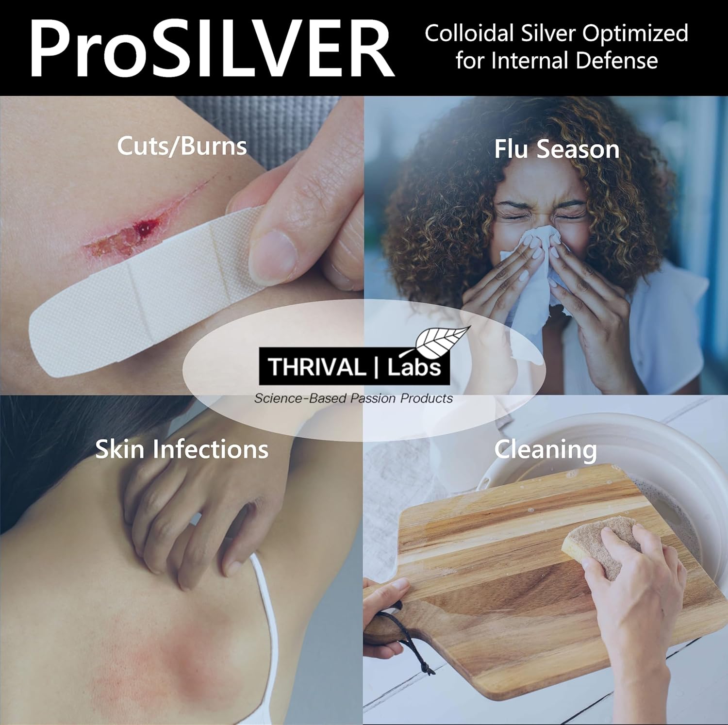 Optimized ProSILVER Blue Label 20 PPM Colloidal Silver Liquid (32oz) for Immune Support by Thrival Labs