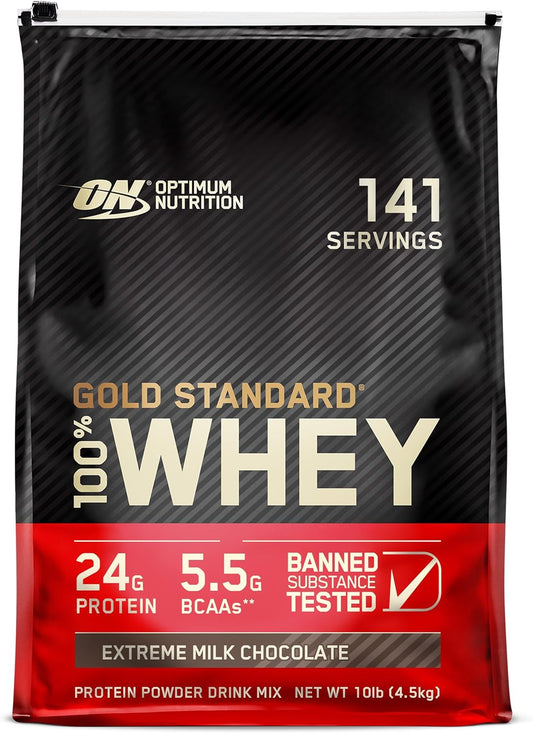 Optimum Nutrition Gold Standard 100% Whey Protein Powder, Extreme Milk Chocolate, 10 lb - Varying Packaging Available