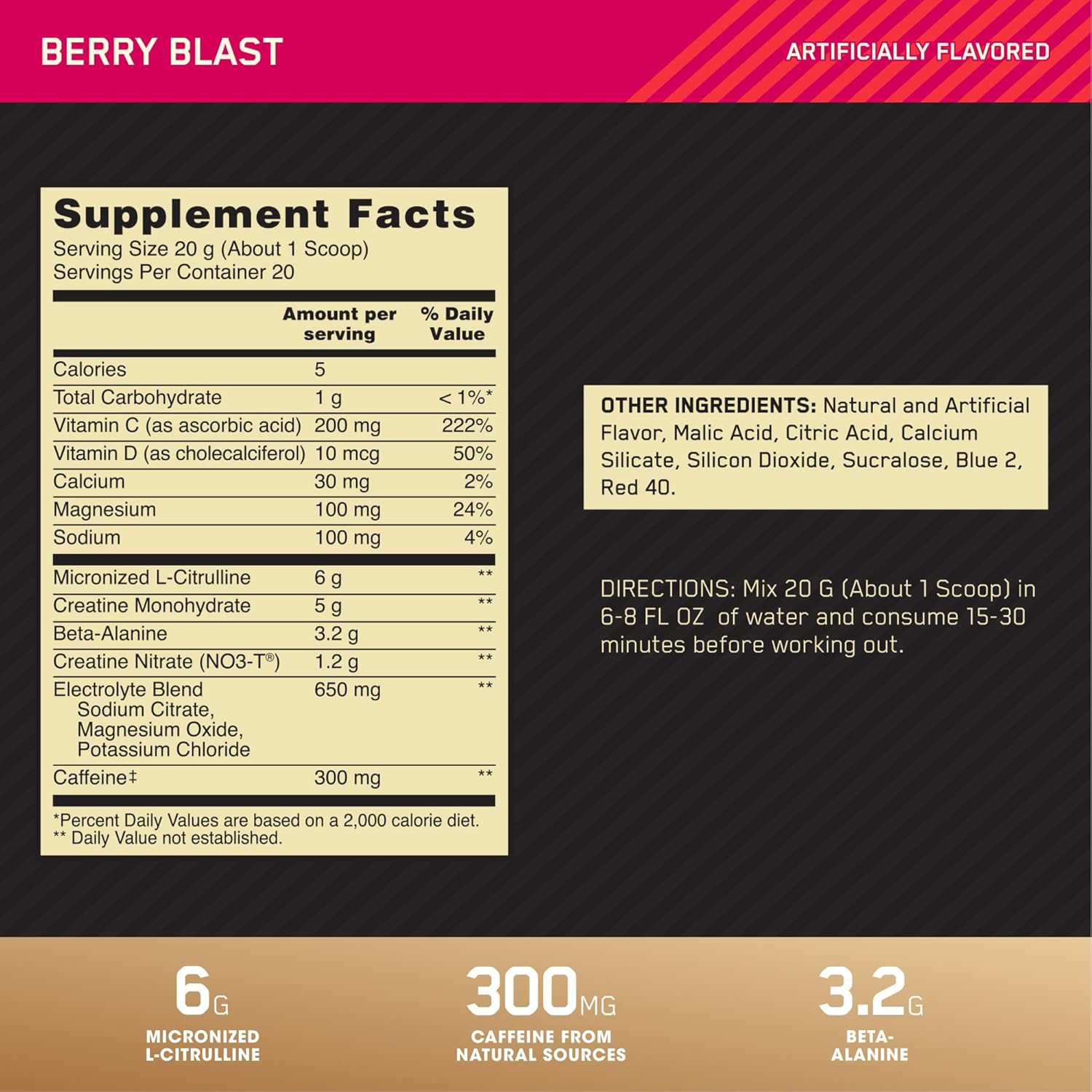 Optimum Nutrition Gold Standard Pre Workout Advanced with Creatine, Beta-Alanine, and Caffeine, Berry Blast Flavor - 20 Servings - BoostGo Australia