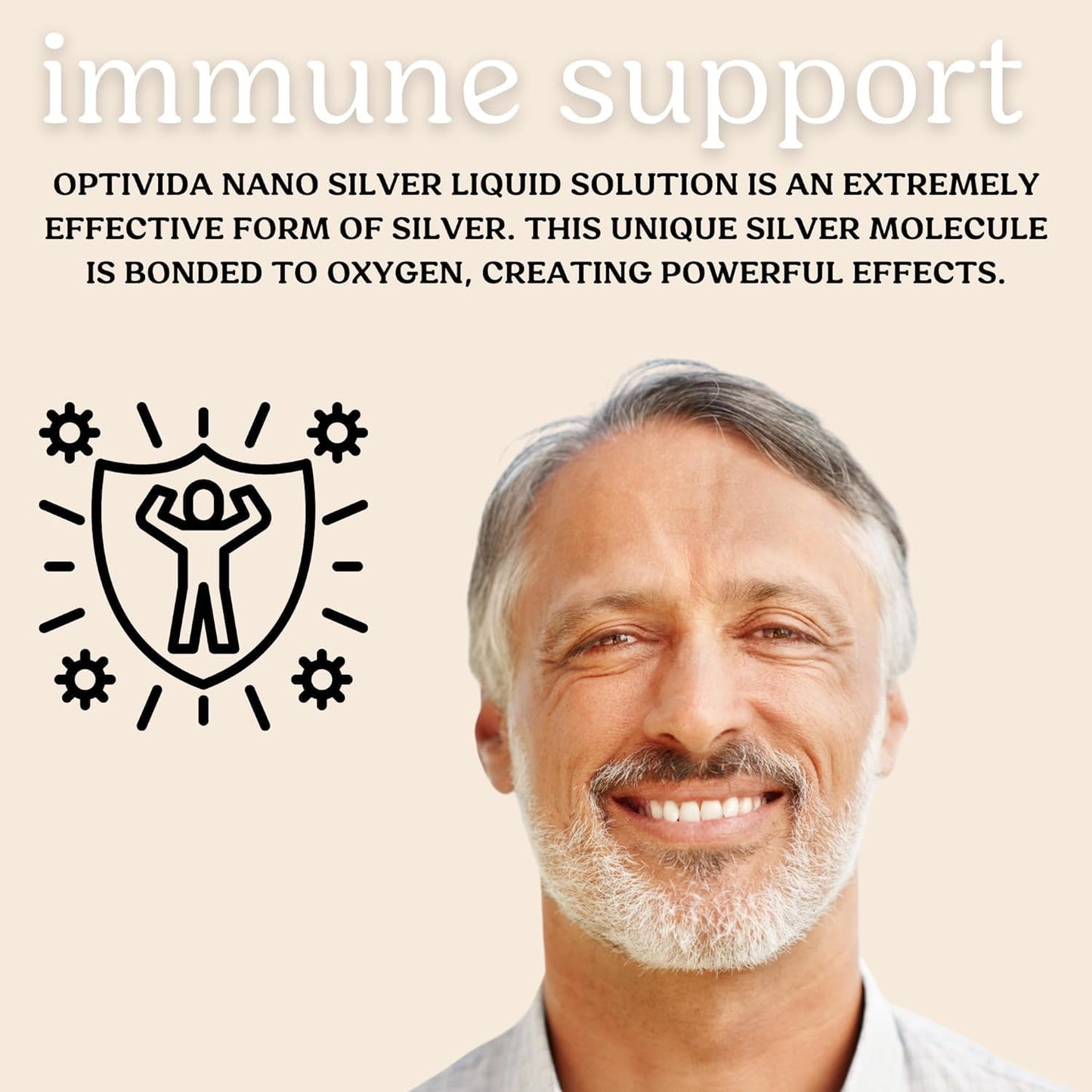 Optivida Health Nano Colloidal Silver Liquid - 1 LB Immune Support Supplement - Hydrosol Silver - Liquid Immune System Support - 10 PPM Silver Liquid