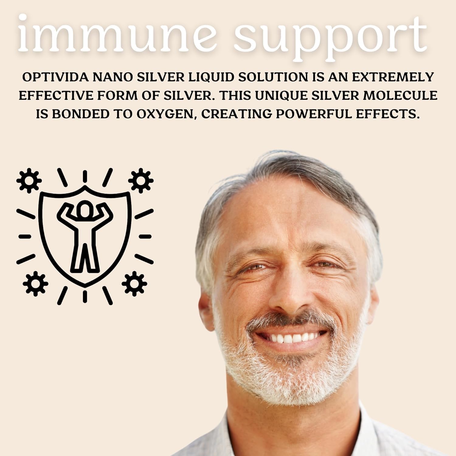 Optivida Health Nano Colloidal Silver Liquid - 1 LB Immune Support Supplement - Hydrosol Silver - Liquid Immune System Support - 10 PPM Silver Liquid