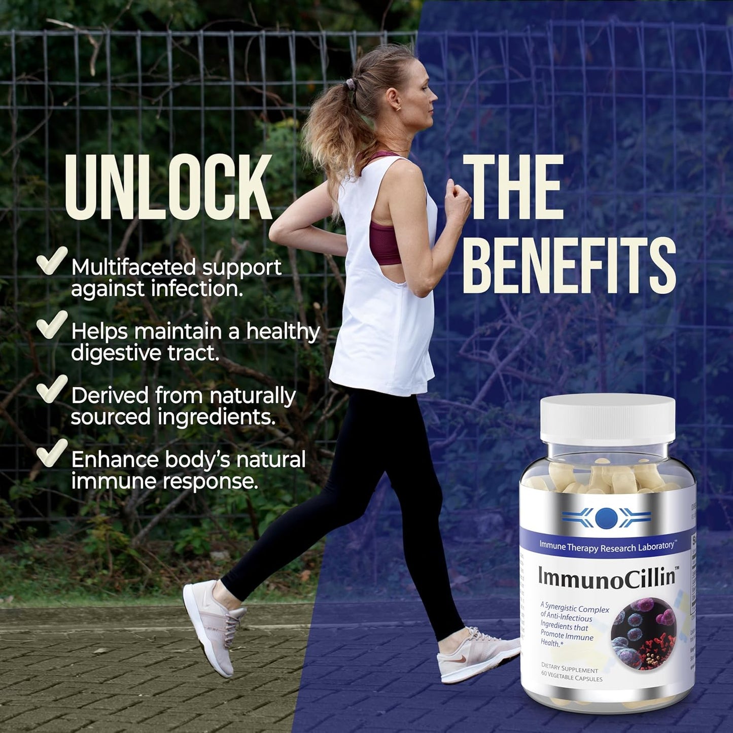 Oramune ImmunoCillin 60 Capsules - All-Natural Supplement for Immune Health with Lysozyme, Lactoferrin, Bovine Immunoglobulin & Olive Leaf Extract