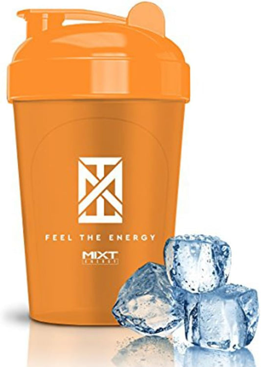 Orange 16 oz BPA-Free MIXT Energy Shaker Bottle with Lid Mixing Technology