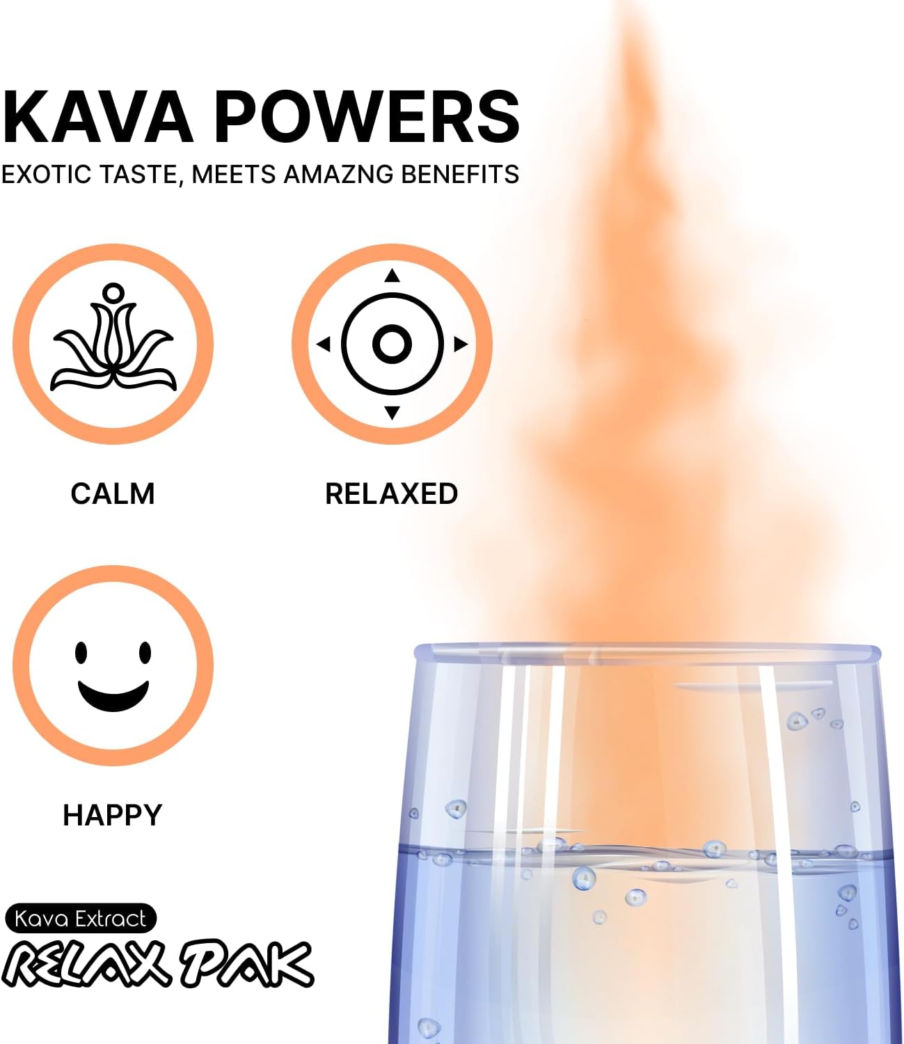 Orange Dreamsicle Kava Extract Powder Packets - Mitra9 RelaxPak for Natural Calm & Clarity with Mood Enhancing Benefits - Plant Based Single-Serving Sticks (10)