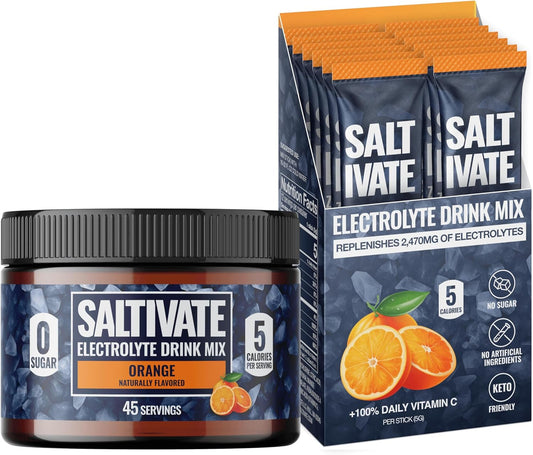Orange Electrolyte Bundle | No Sugar, Low Cal, No Artificial Ingredients | Sweetened with Stevia | High Sodium, Potassium, Magnesium, Vitamin C