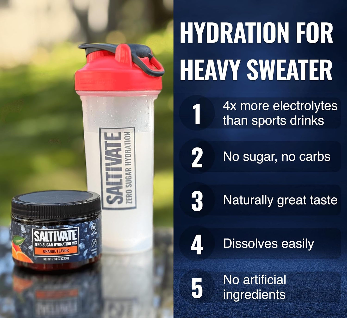 Orange Electrolyte Powder with High Sodium, Potassium, and Magnesium - Zero Calories, Keto-Friendly, Carnivore Diet Approved - 45 Servings, Made in USA