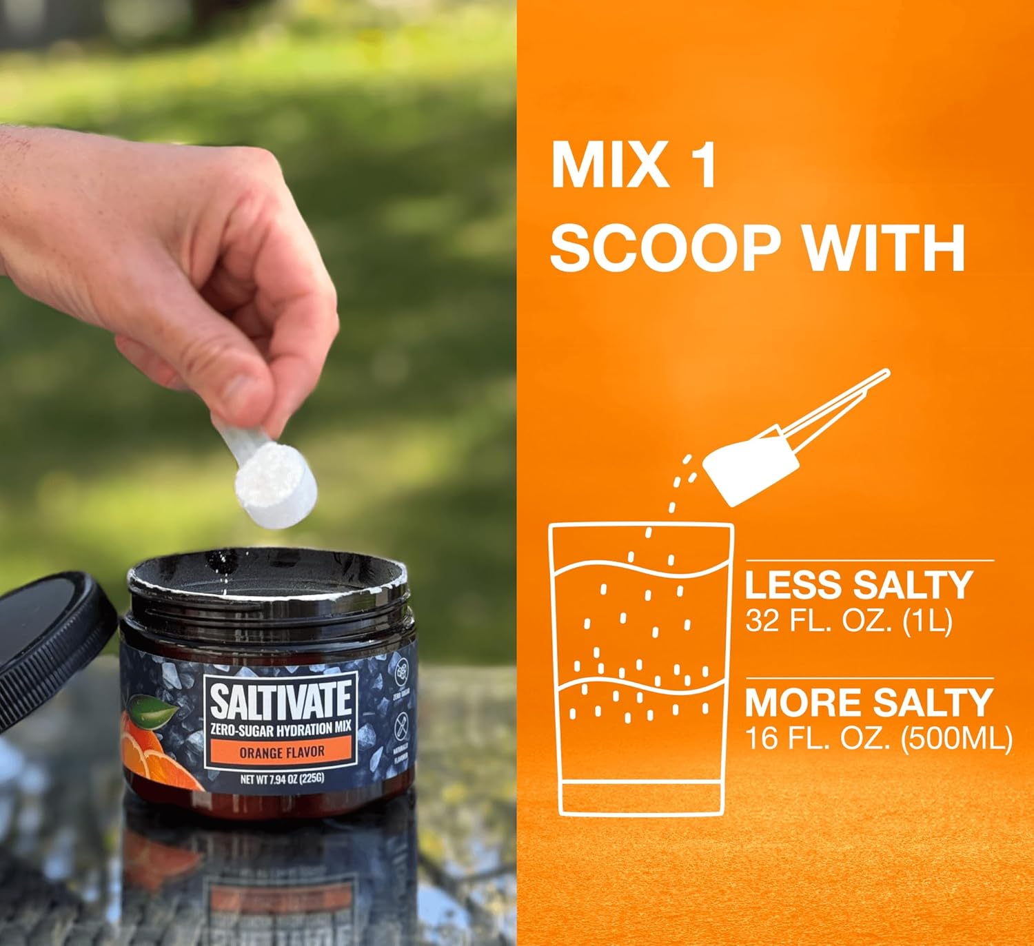 Orange Electrolyte Powder with High Sodium, Potassium, and Magnesium - Zero Calories, Keto-Friendly, Carnivore Diet Approved - 45 Servings, Made in USA