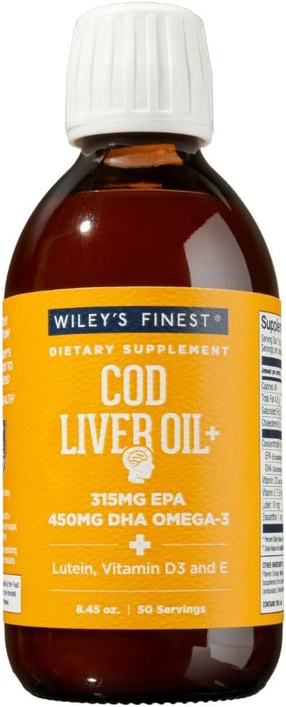Orange Flavored Cod Liver Oil - 755mg Omega-3s - 8.45 Oz - Wild Alaskan Fish Oil Supplement