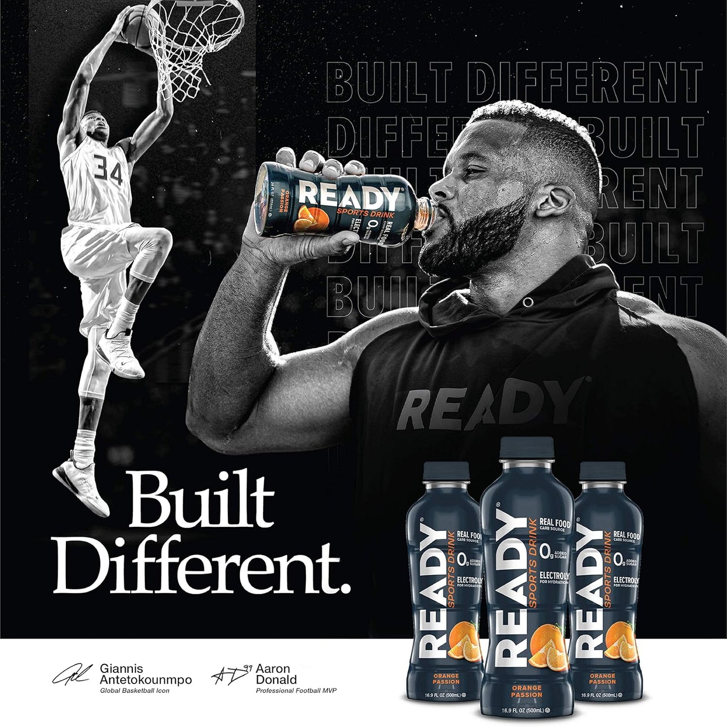 Orange Passion Ready Sports Drink, 16.9 fl oz - Electrolyte Blend with B Vitamins, Sugar-Free