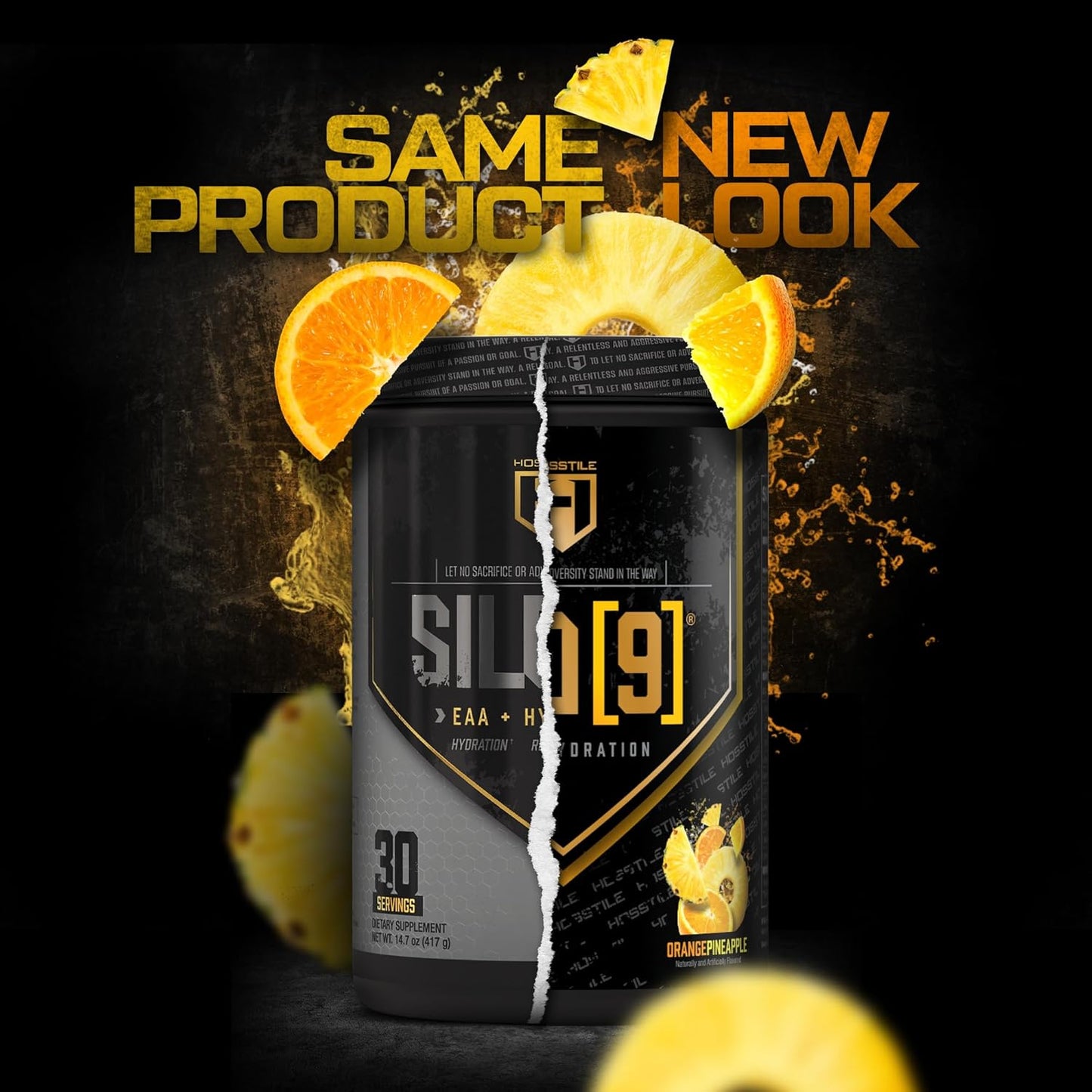 Orange Pineapple HOSSTILE SILO[9] EAA & BCAA Powder for Muscle Recovery and Hydration - 30 Servings