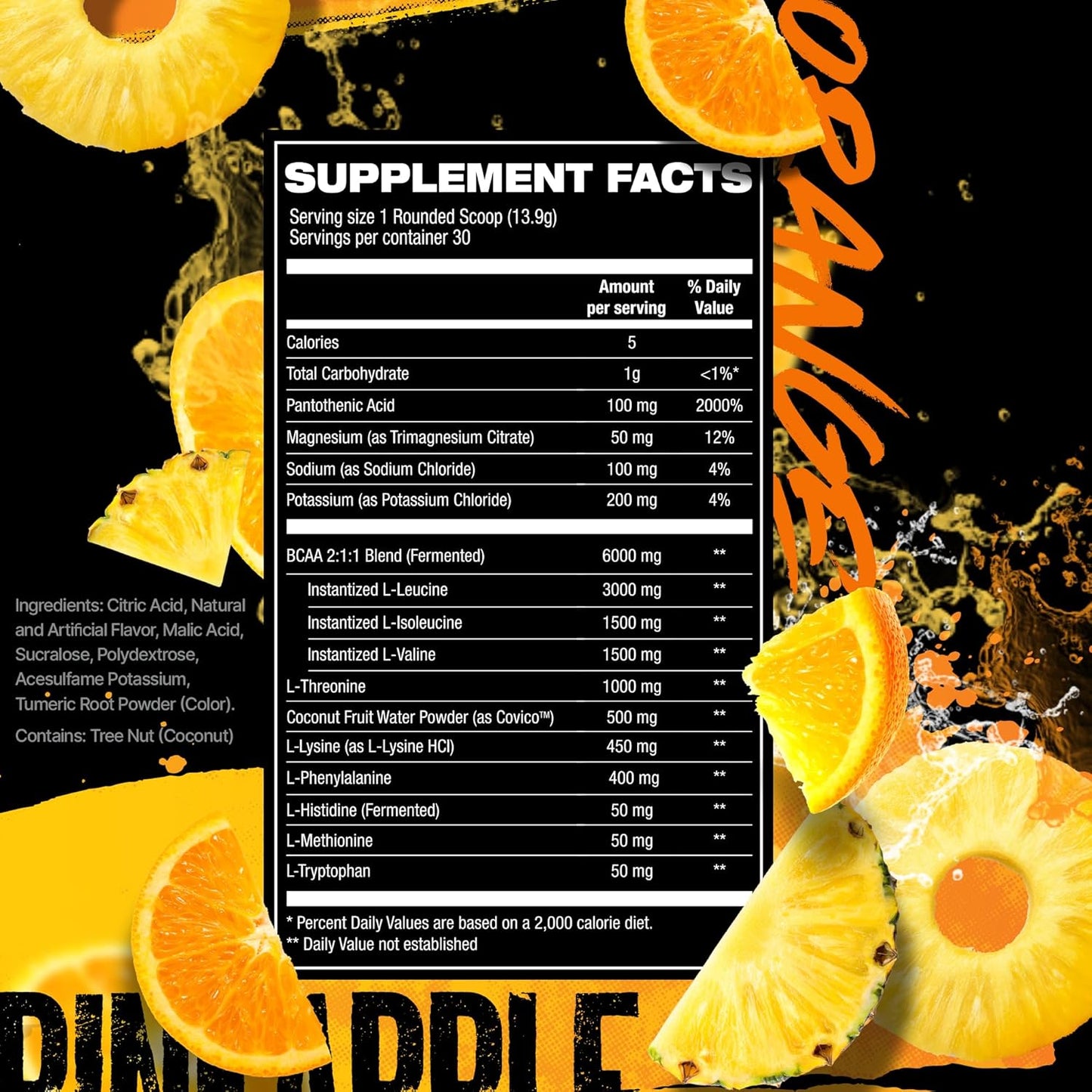 Orange Pineapple HOSSTILE SILO[9] EAA & BCAA Powder for Muscle Recovery and Hydration - 30 Servings