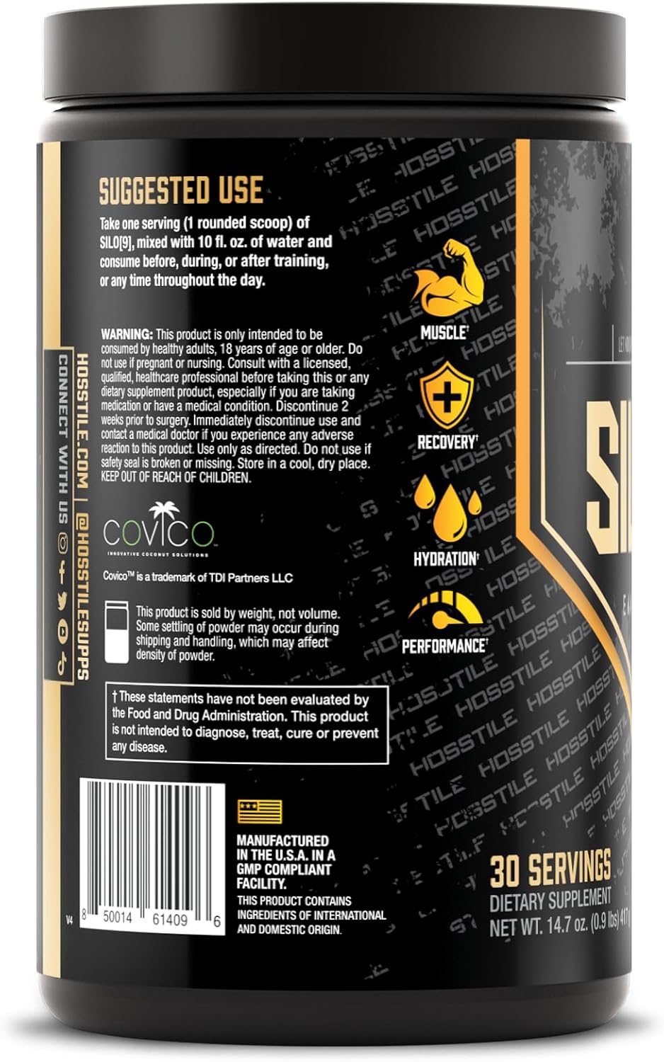 Orange Pineapple HOSSTILE SILO[9] EAA & BCAA Powder for Muscle Recovery and Hydration - 30 Servings
