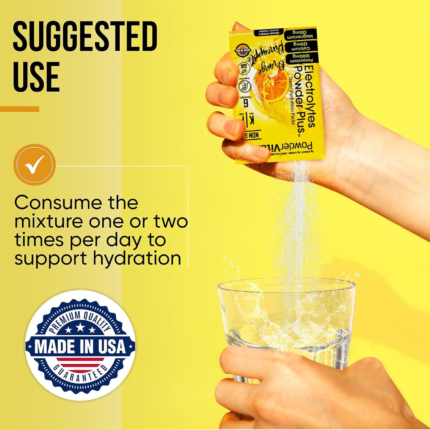 Orange Pineapple Keto Electrolyte Powder - 1000mg Potassium, 120mg Calcium, 120mg Magnesium, Sugar-Free, Non GMO, Zero Calories - 30 Packets