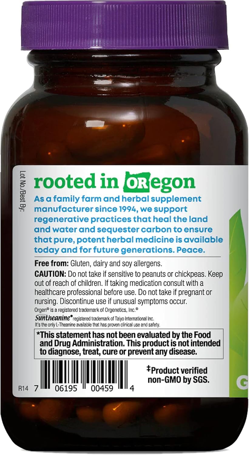 Oregon's Wild Harvest Stress Guard L-Theanine Supplement - 90 Capsules, Natural Stress Relief