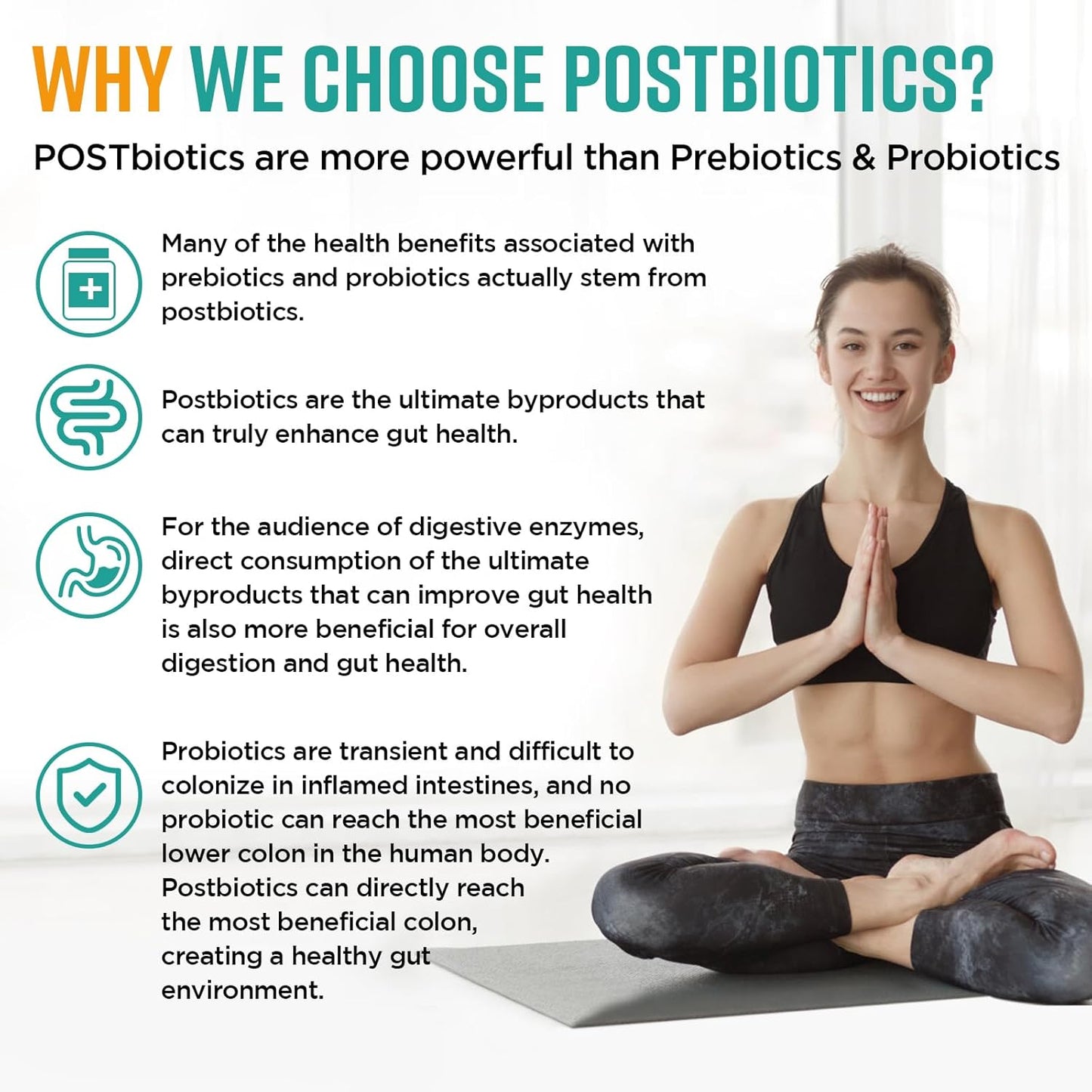 Orgabay Digestive Enzymes 1000mg with Postbiotics, 20 Enzyme Blend for Bloating Relief, Gut Health, 120 Veg Caps