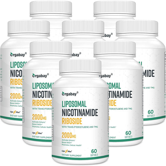 Orgabay Liposomal Nicotinamide Riboside 2000 MG Capsules with TMG and Pterostilbene for NAD+ Support and Healthy Aging - 480 Count