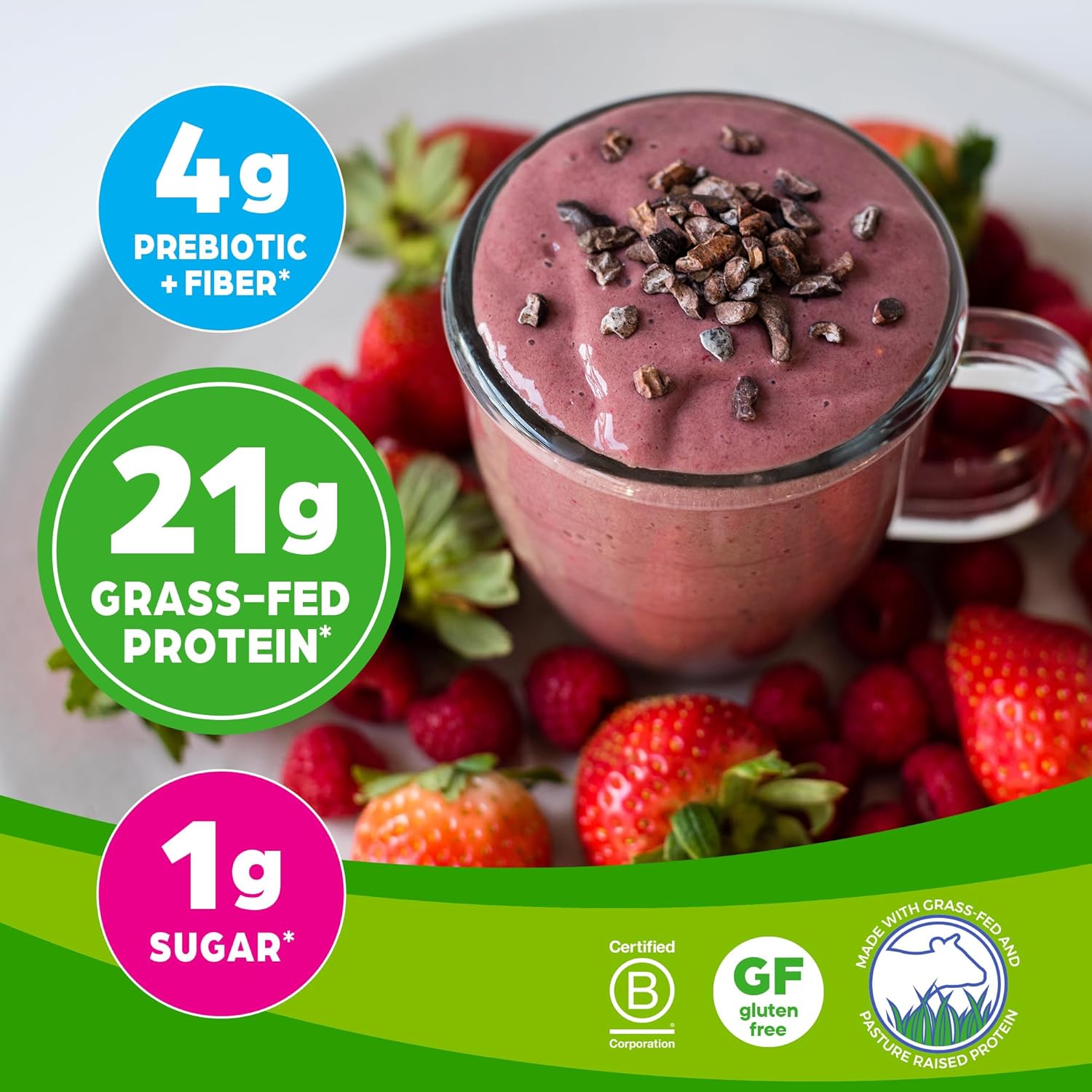 Orgain Creamy Chocolate Fudge Whey Protein Powder - Grass Fed Dairy Protein with BCAAs & Prebiotic Fiber, No Added Sugar, Hormones, Gluten Free - For Shakes & Smoothies - 1.82lb