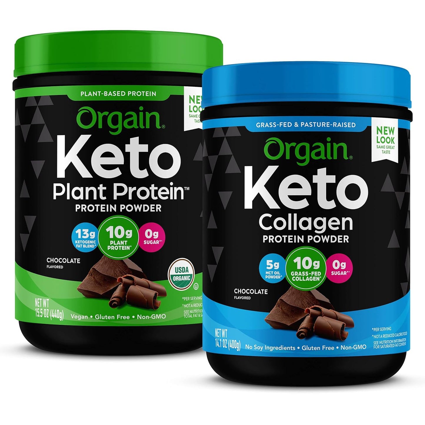 Orgain Organic Keto Vegan Protein Powder and Collagen Bundle - 2 Items