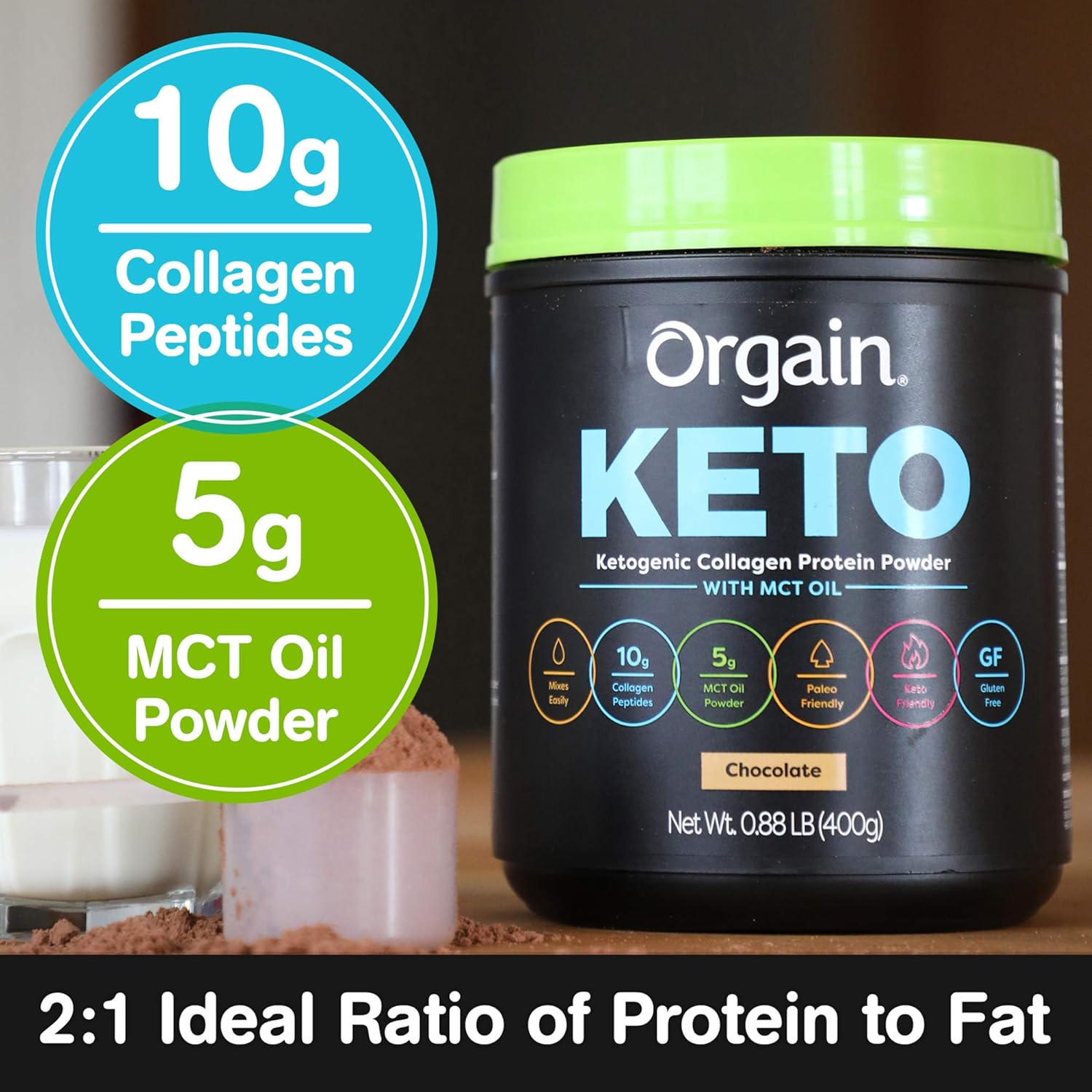 Orgain Organic Keto Vegan Protein Powder and Collagen Bundle - 2 Items