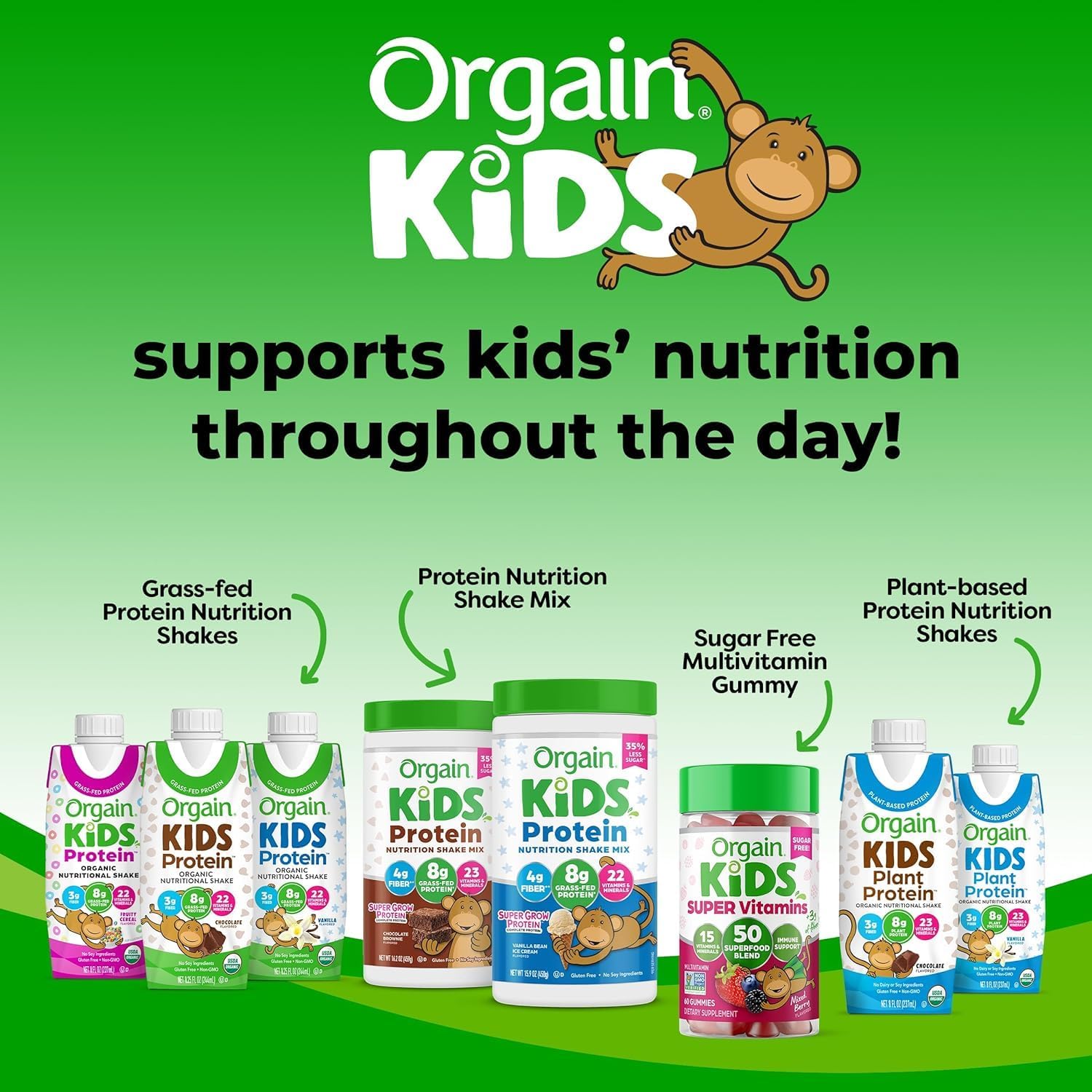 Orgain Organic Kids Strawberry Protein Shake, Healthy Snacks for Kids, 8g Protein, 3g Fiber, 22 Vitamins & Minerals, Soy-Free, Gluten-Free, Non-GMO, 8.25 Fl Oz (Pack of 12) - BoostGo Australia