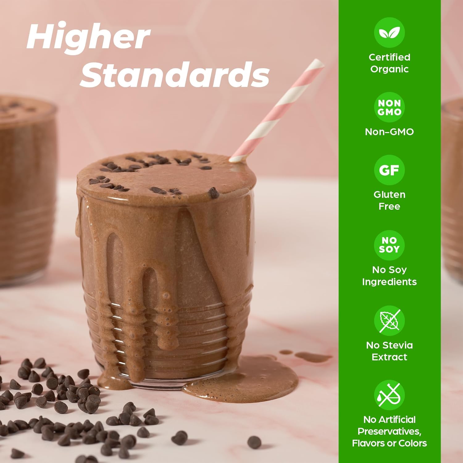 Orgain Organic Vegan Protein Powder - Chocolate, 20g Plant Protein, 7 Clean Ingredients, Low Sugar, Gluten-Free, Non-GMO
