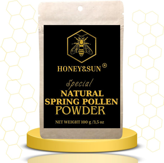 Organic 100% Raw Bee Pollen with Vitamin B, Minerals, Amino Acids, Protein - Gluten Free, Non-GMO, Halal - Natural Enzymes - 3.5 oz Honey&SUN