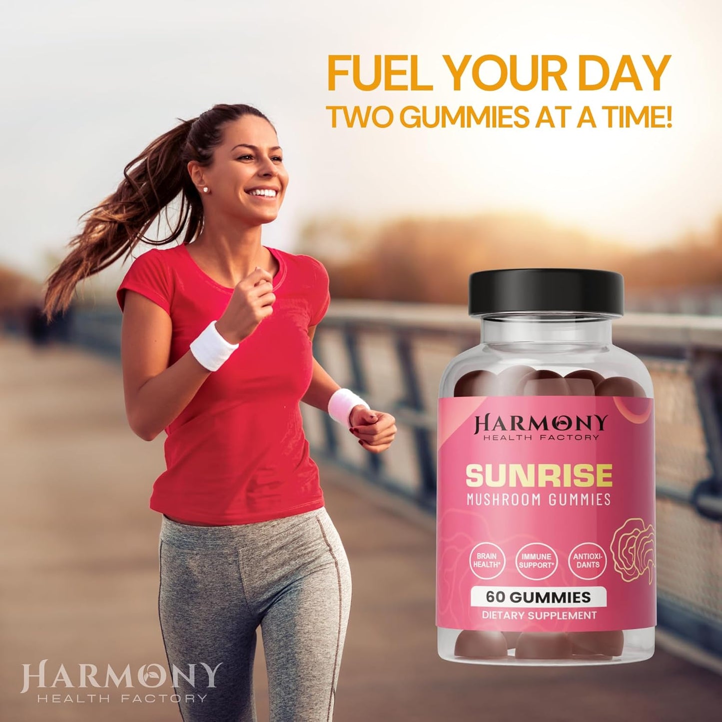 Organic 10x Potency Mushroom Supplement Gummies for Energy and Mood - Immune Support with Lion's Mane, Cordyceps, Reishi, Chaga, Turkey Tail - Nootropic Adaptogenic Raspberry Flavor - 60 Count