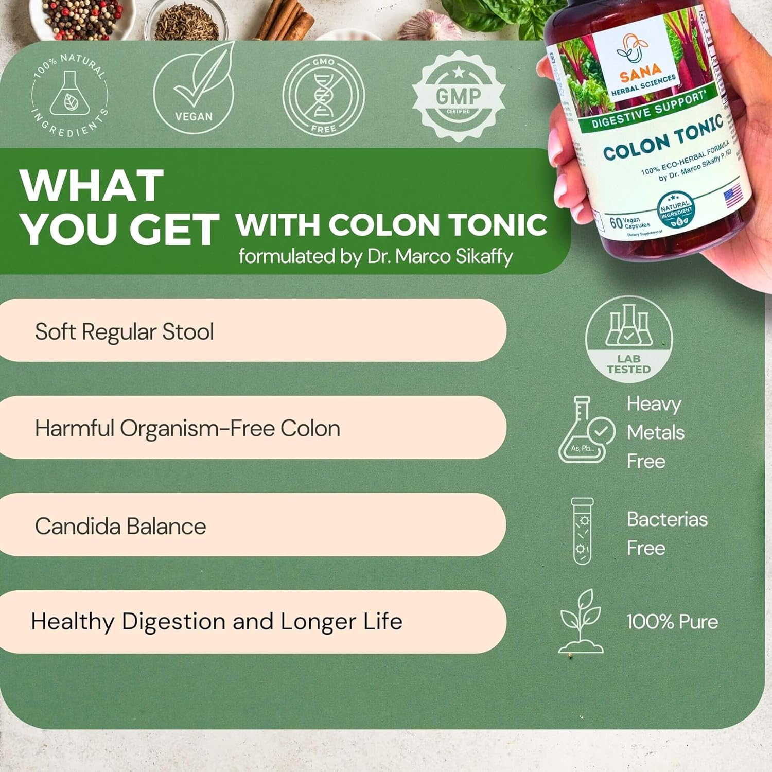 Organic 15-Day Full Body Detox Supplement with Herbs | Colon Cleanse, Artery Plaque Removal, Liver Cleanse | Natural Wellness | Easy-to-Swallow Capsules by Dr. Marco Sikaffy