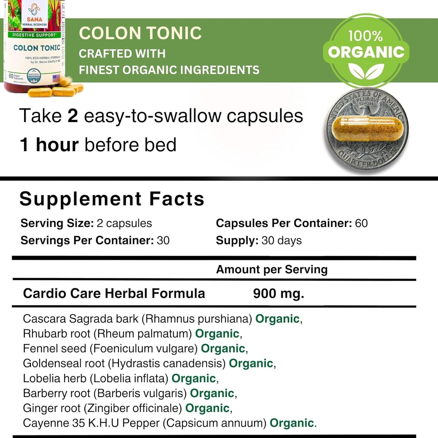 Organic 15-Day Full Body Detox Supplement with Herbs | Colon Cleanse, Artery Plaque Removal, Liver Cleanse | Natural Wellness | Easy-to-Swallow Capsules by Dr. Marco Sikaffy