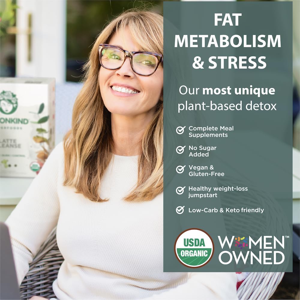 Organic 5 Day Fat-Burn Cleanse: Vegan Latte Variety Pack for Weight Loss & Detox - Plant-Based, Gluten-Free & Energizing