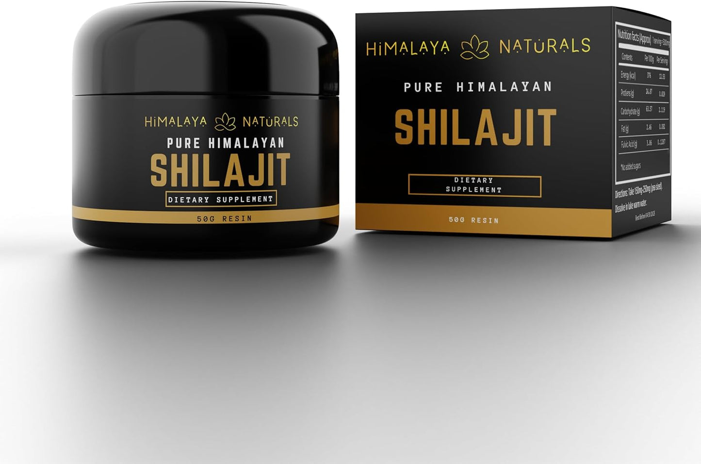 Organic 50g Himalayan Shilajit Resin with Potent Fulvic & Humic Acid - Natural Mineral Supplement for Oral Use & Detox Bath