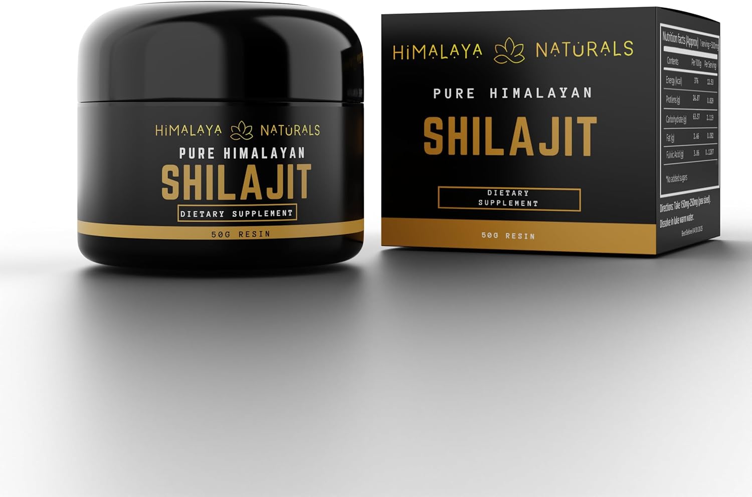 Organic 50g Himalayan Shilajit Resin with Potent Fulvic & Humic Acid - Natural Mineral Supplement for Oral Use & Detox Bath
