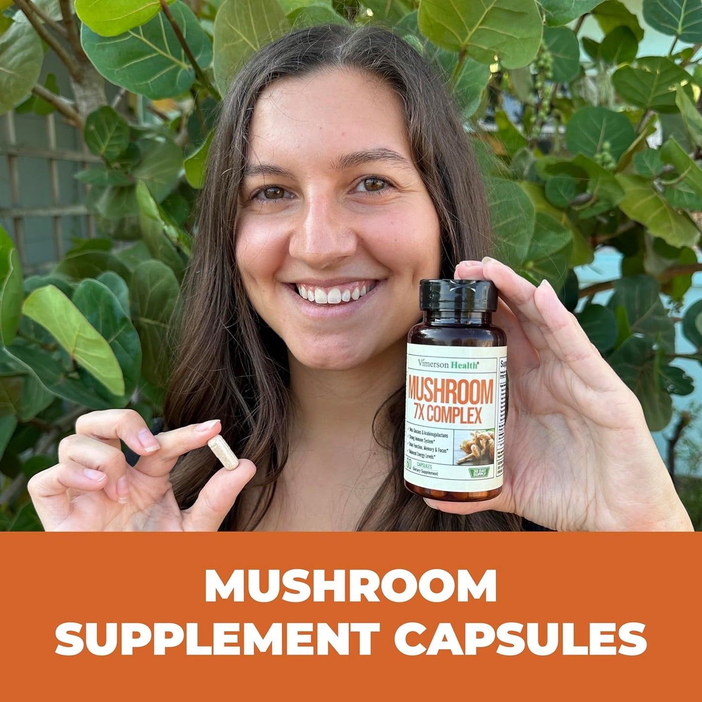 Organic 7-in-1 Mushroom Complex Capsules for Memory, Focus, Immune Support & Energy - Lions Mane, Reishi, Cordyceps, Chaga, Turkey Tail - 60 Capsules - BoostGo Australia