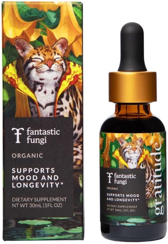 Organic 8 Mushroom Complex Liquid Drops - Mood, Immunity & Longevity Support - Lions Mane, Shiitake, Cordyceps & More - 30 Servings, 1 fl oz