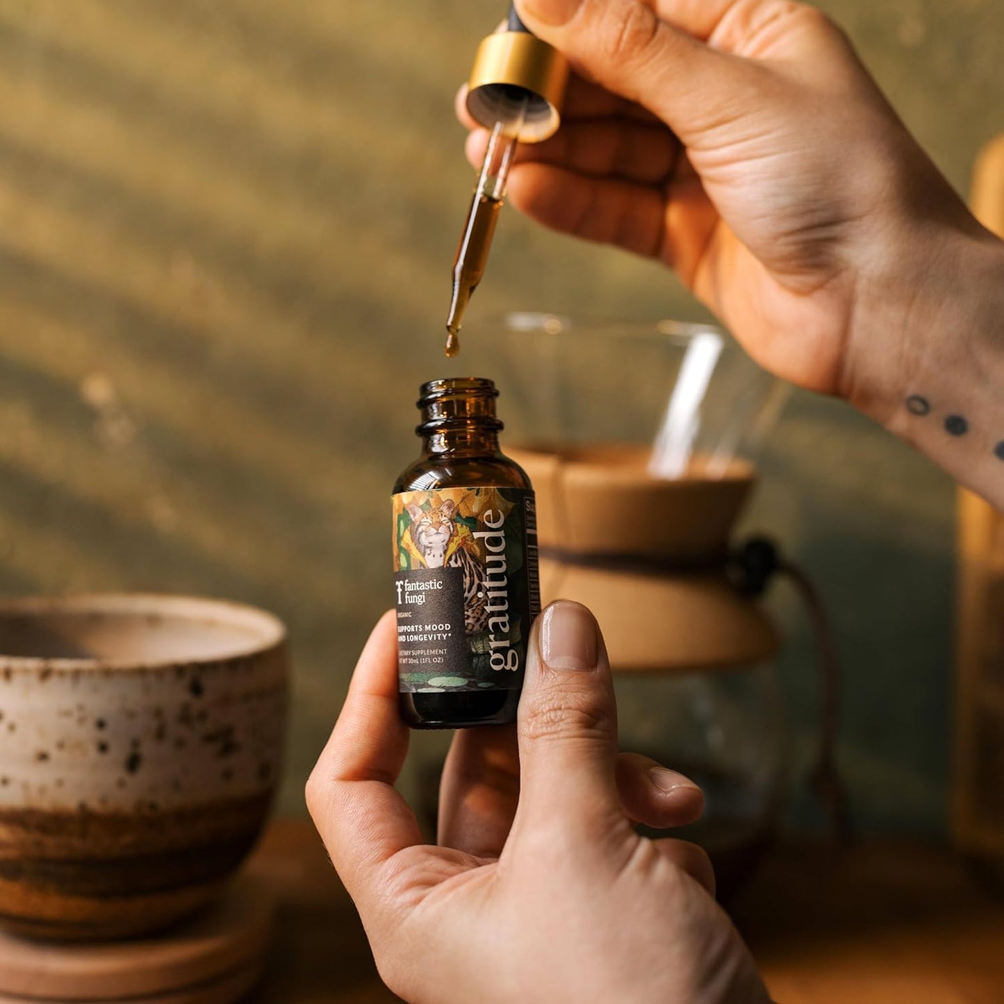 Organic 8 Mushroom Complex Liquid Drops - Mood, Immunity & Longevity Support - Lions Mane, Shiitake, Cordyceps & More - 30 Servings, 1 fl oz