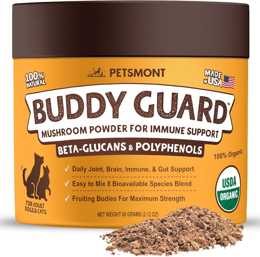 Organic 8 Mushroom Powder Blend for Pet Lumps & Bumps, Lipoma in Dogs & Cats - Natural Probiotic & Immune Support