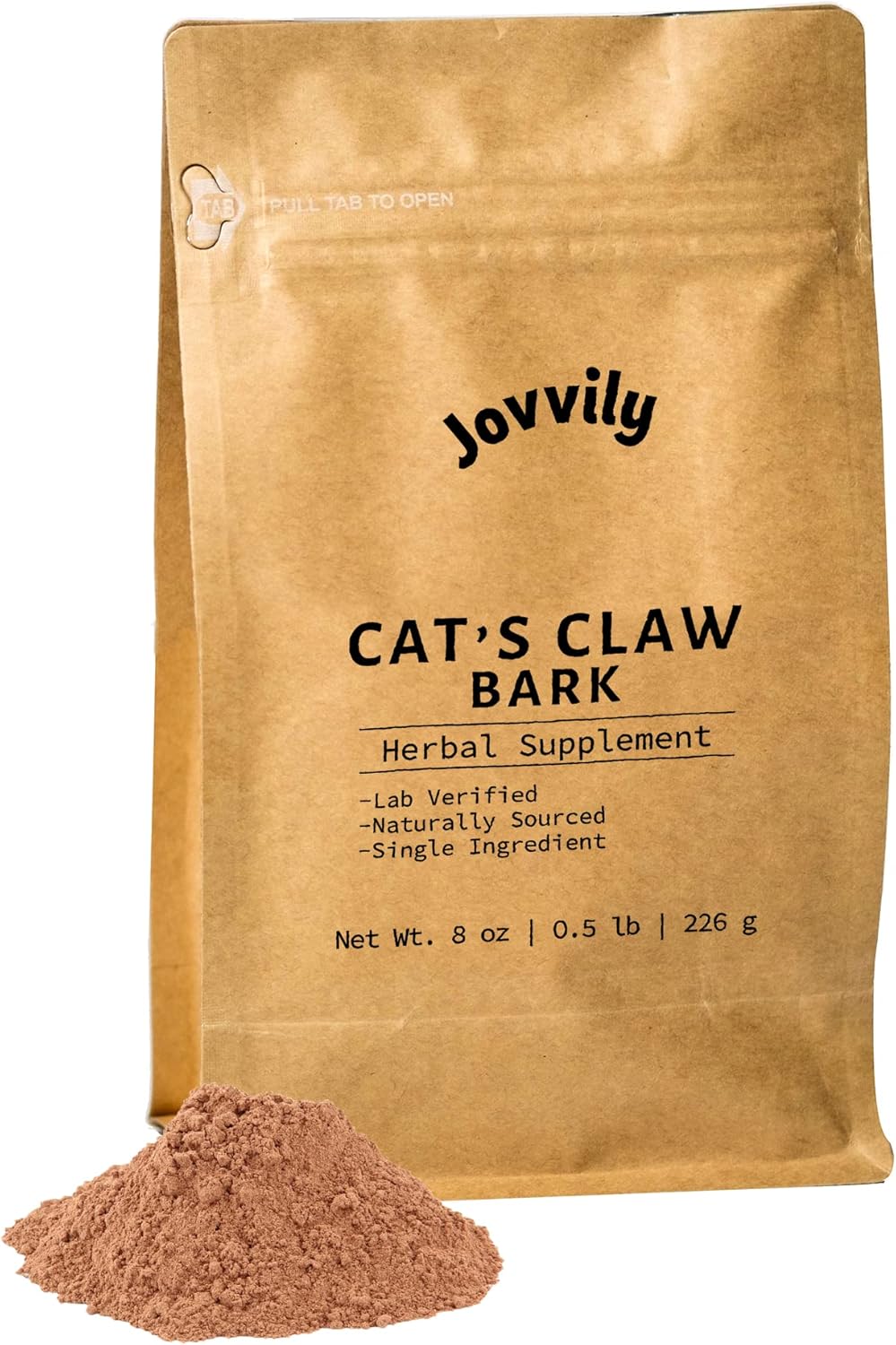 Organic 8oz Cat's Claw Bark Herbal Supplement with Earthy Flavor by Jovvily
