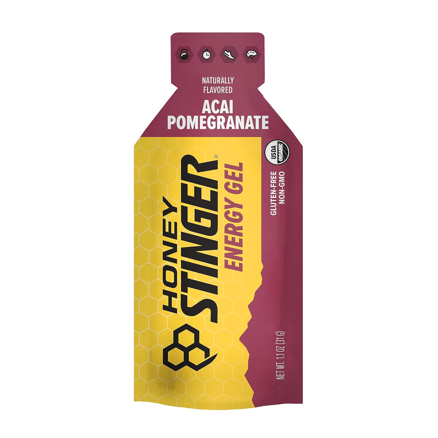 Organic Acai Pomegranate Energy Gel - Gluten & Caffeine Free for Exercise & Running - Sports Nutrition 24 Pack